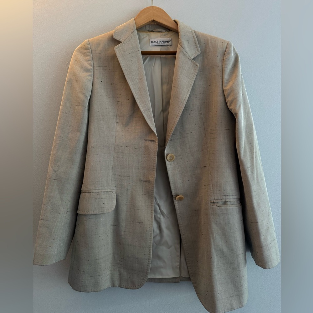 Dolce & Gabbana Tan Classic Tailored Blazer Size 42